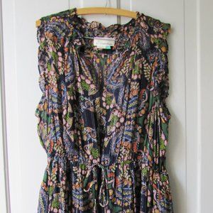 GORGEOUS Anthropologie Sheer Paisley Dress XL  20